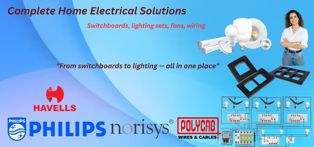 Elite Hues Havells, Philips, Norisys & Polycab Electrical Elite Hues Complete Home Electrical Solutions – Havells, Philips, Norisys & Polycab Wires, Switches & Lighting