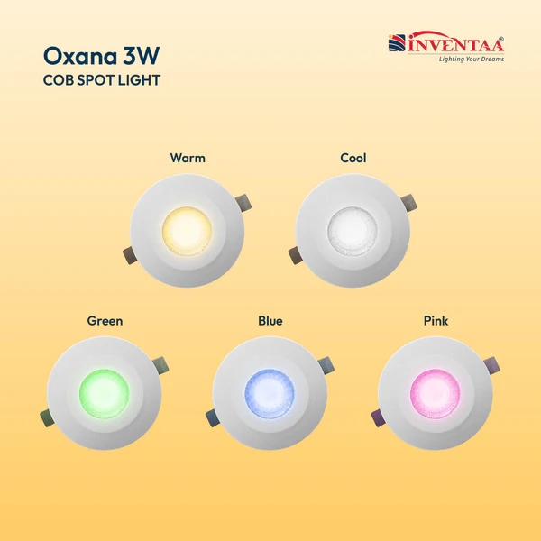 Inventa 12W COB downlight with three color modes for ceilings