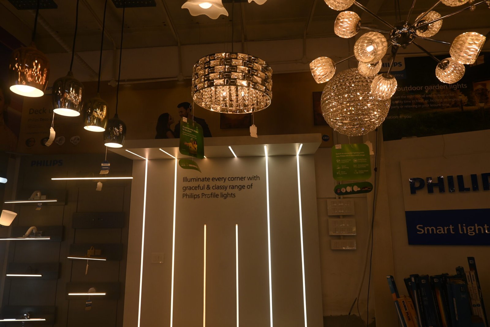 Designer ceiling lights on display Elite Hues Katupakkam showroom