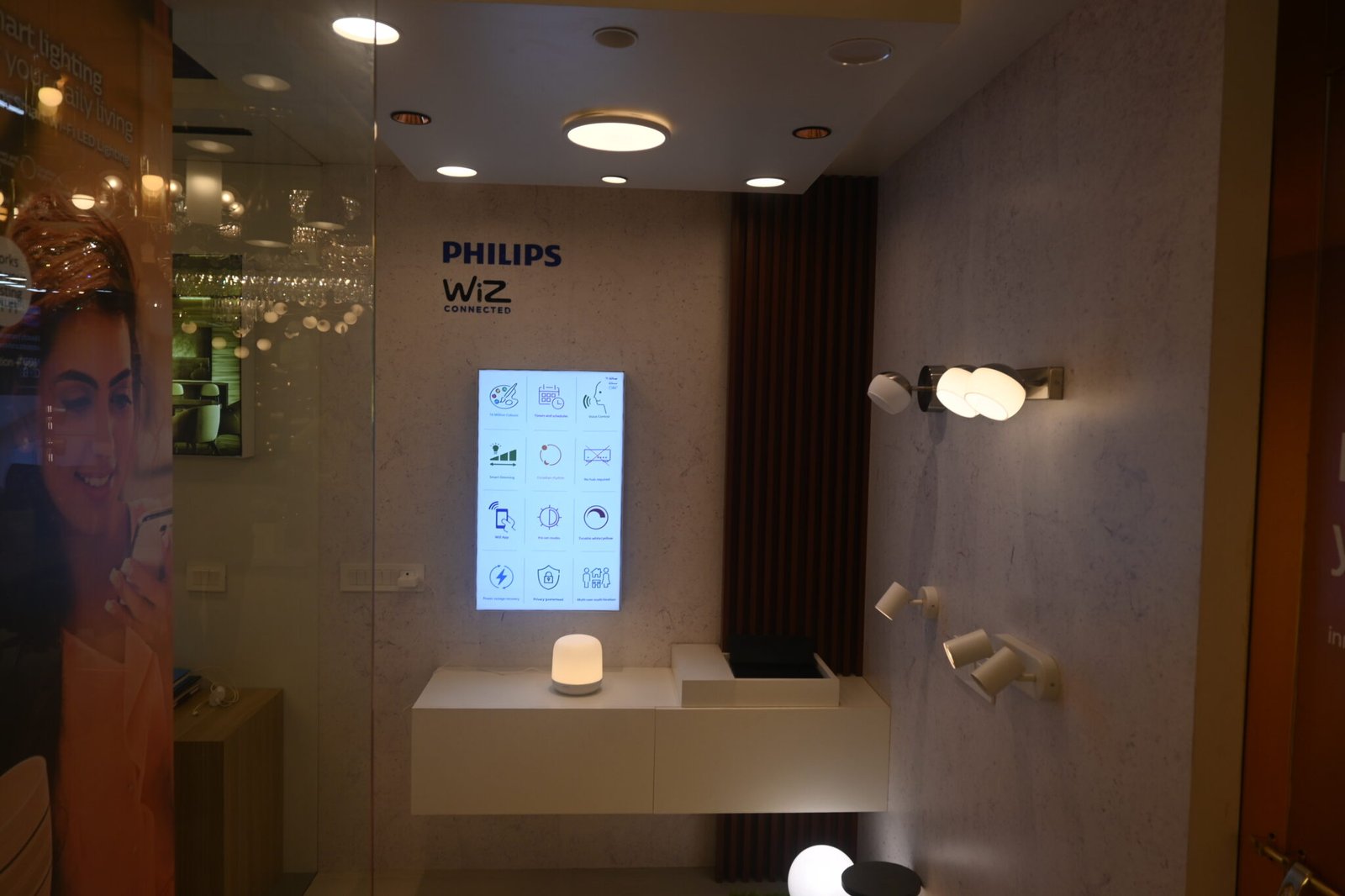 LED panel and strip lights display showroom Elite Hues Chennai