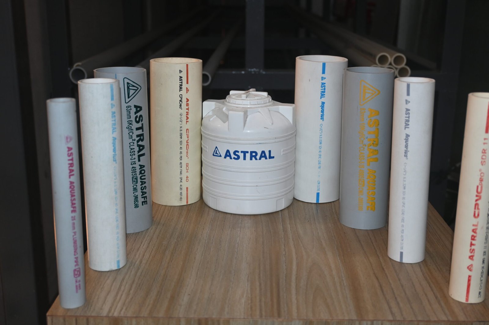 Astral CPVC pipe fittings display at Elite Hues Chennai showroom
