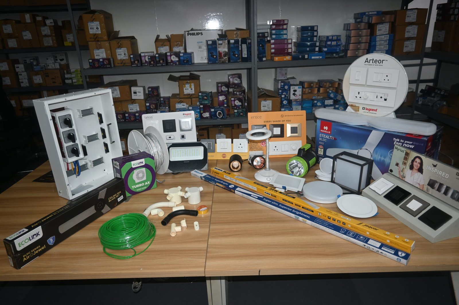 Switchboards and panels display Elite Hues showroom Chennai