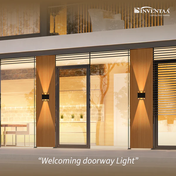 Inventaa black finish outdoor LED wall light