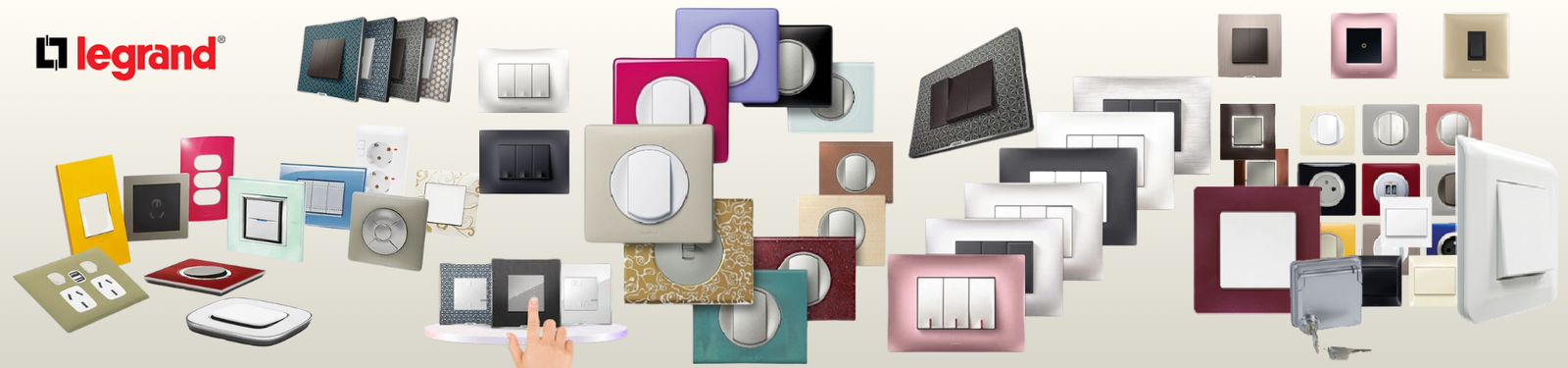 Legrand Smart Switches Collage – Touch & Wi-Fi Modular Switches at Elite Hues Katupakkam Chennai