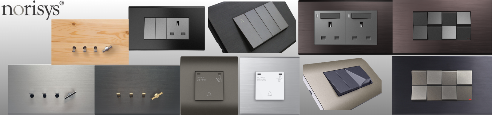 Norisys Smart Switches Collage – Modular & Touch Switches at Elite Hues Katupakkam Chennai