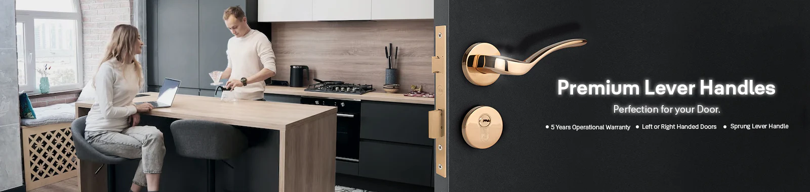 Yale Mortise lever handle series in multiple finishes at Elite Hues Katupakkam