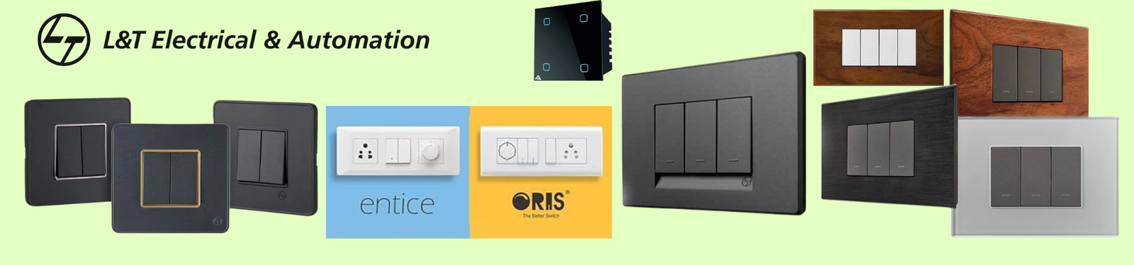 L&T Smart Switches Collage – Modular & Touch Switches at Elite Hues Katupakkam Chennai