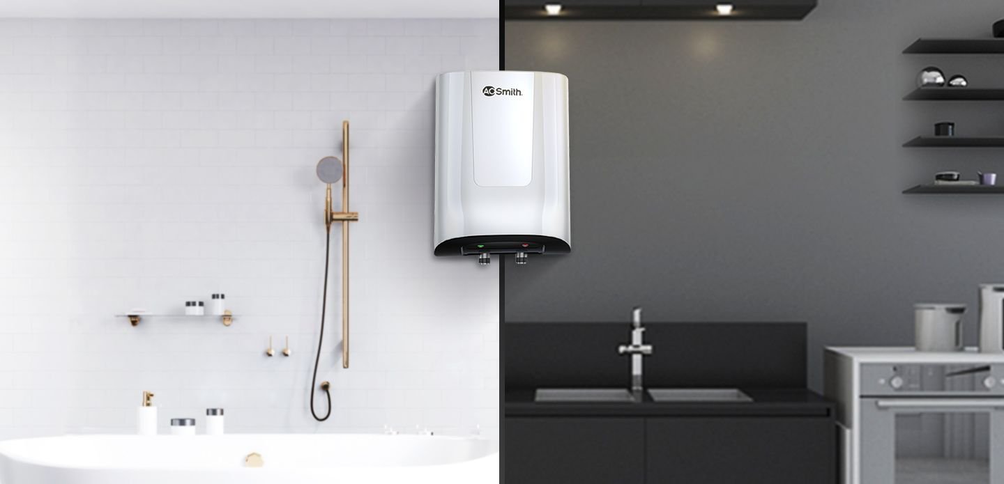 AO Smith long-lasting high capacity water geyser at Elite Hues Katupakkam showroom