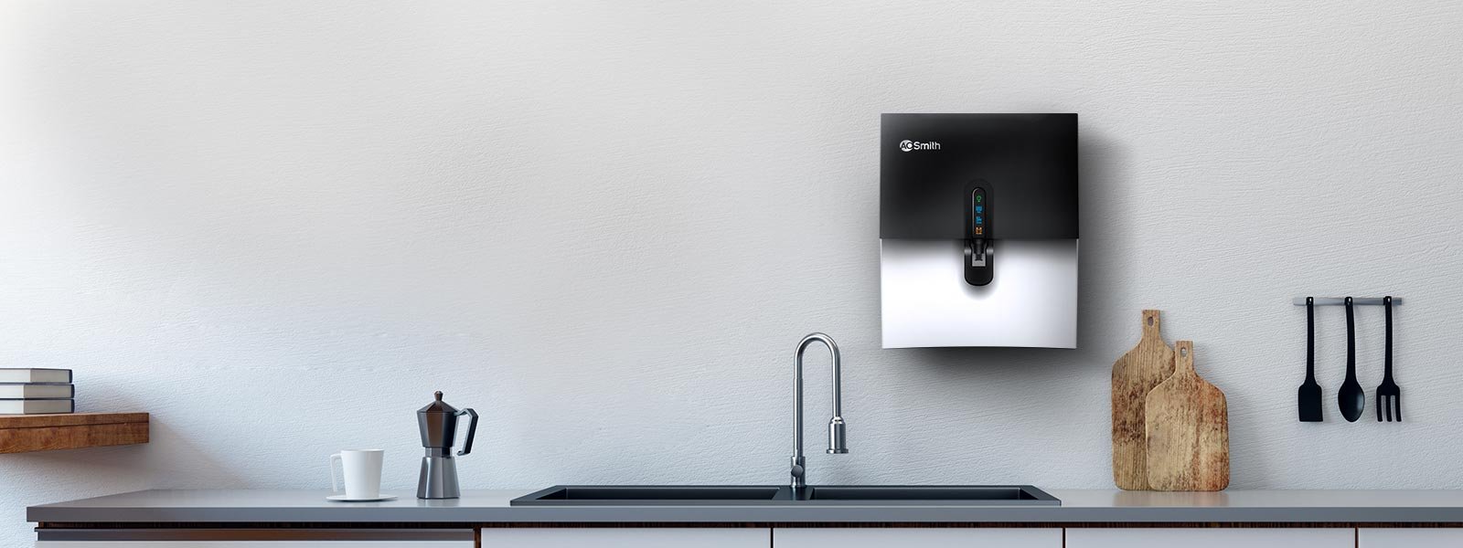 AO Smith wooden finish RO water purifier for premium interiors